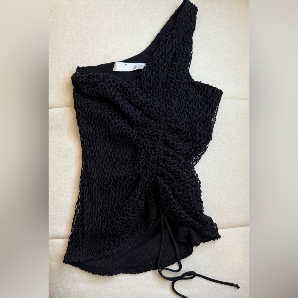 IRO Mesh Ruched Top